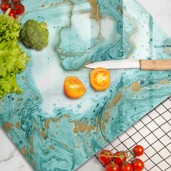 Sklenená doska na krájanie Modrá abstrakcia