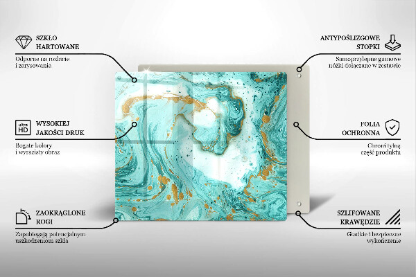 Sklenená doska na krájanie Modrá abstrakcia