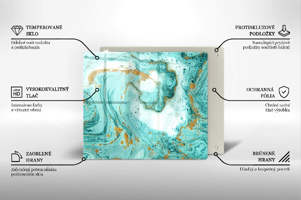 Sklenená doska na krájanie Modrá abstrakcia