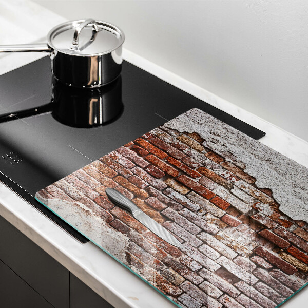 Sklenená doska na krájanie Stará tehlová a betónová stena