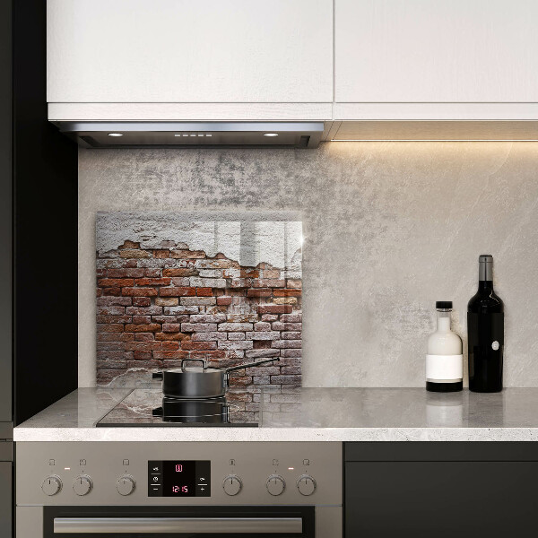 Sklenená doska na krájanie Stará tehlová a betónová stena