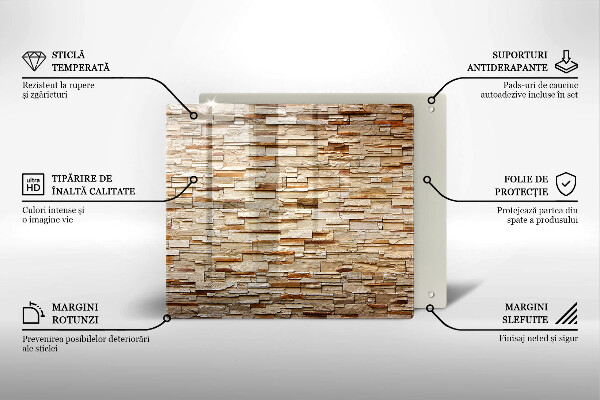 Sklenená doska na krájanie Textúra dekoratívnych kameňov