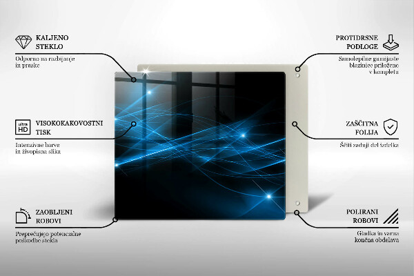 Sklenená doska na krájanie Abstraktný modrý dym