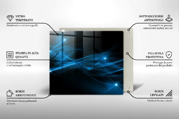 Sklenená doska na krájanie Abstraktný modrý dym