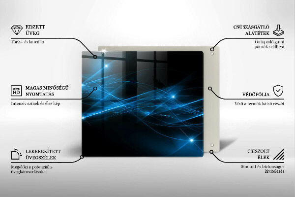 Sklenená doska na krájanie Abstraktný modrý dym