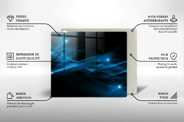 Sklenená doska na krájanie Abstraktný modrý dym