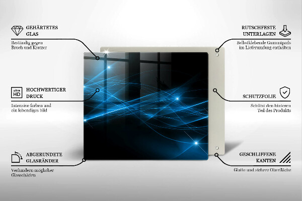 Sklenená doska na krájanie Abstraktný modrý dym