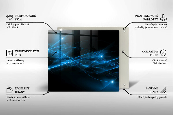 Sklenená doska na krájanie Abstraktný modrý dym