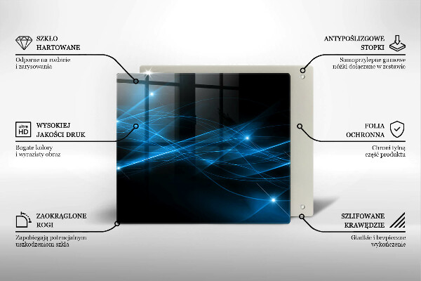 Sklenená doska na krájanie Abstraktný modrý dym