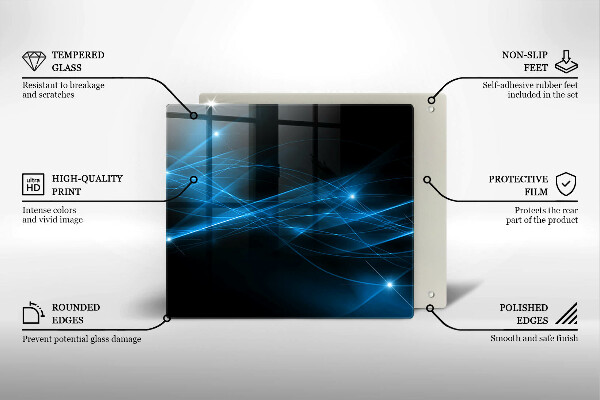 Sklenená doska na krájanie Abstraktný modrý dym