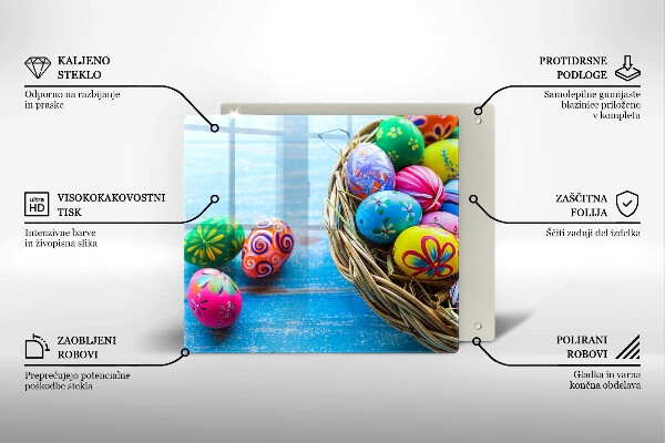 Sklenená doska na krájanie Veľkonočné vajíčka Veľkonočné vajíčka