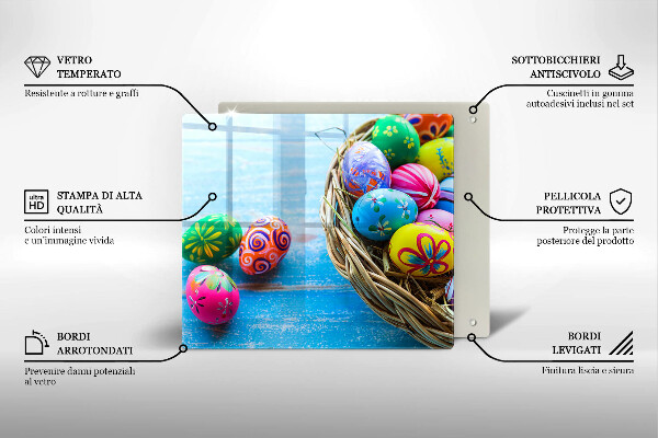 Sklenená doska na krájanie Veľkonočné vajíčka Veľkonočné vajíčka