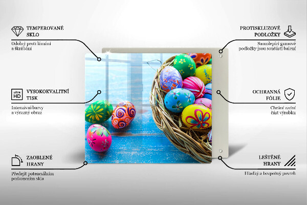 Sklenená doska na krájanie Veľkonočné vajíčka Veľkonočné vajíčka