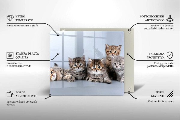 Sklenená doska na krájanie Sladké mačiatka