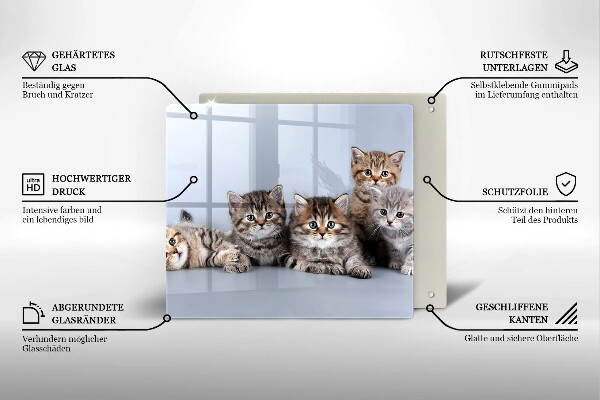 Sklenená doska na krájanie Sladké mačiatka