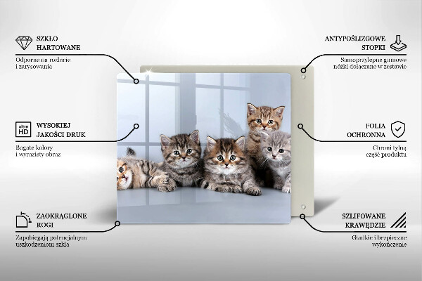 Sklenená doska na krájanie Sladké mačiatka