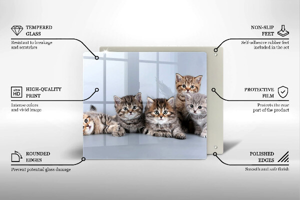 Sklenená doska na krájanie Sladké mačiatka