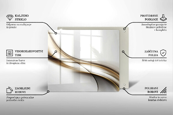 Sklenená doska na krájanie Mäkké línie abstrakcie