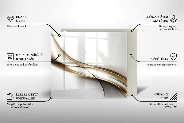 Sklenená doska na krájanie Mäkké línie abstrakcie