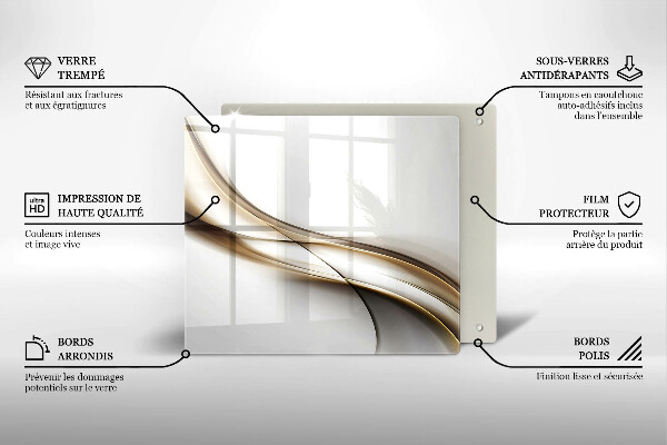 Sklenená doska na krájanie Mäkké línie abstrakcie