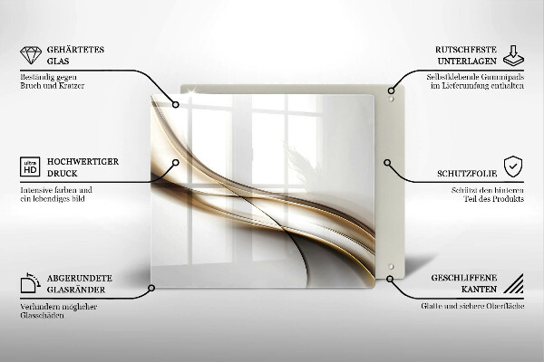 Sklenená doska na krájanie Mäkké línie abstrakcie