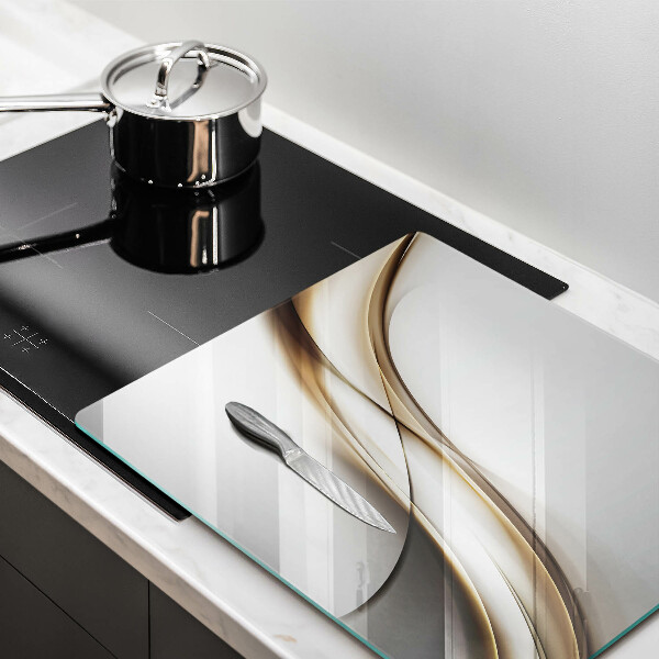 Sklenená doska na krájanie Mäkké línie abstrakcie