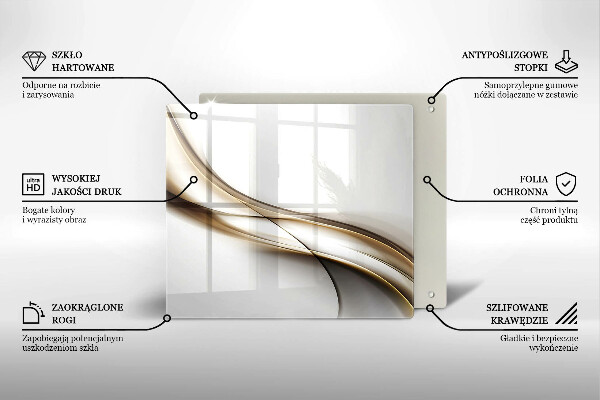 Sklenená doska na krájanie Mäkké línie abstrakcie