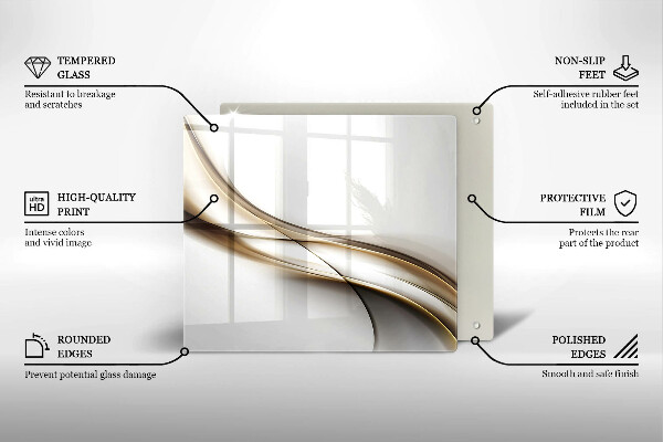 Sklenená doska na krájanie Mäkké línie abstrakcie