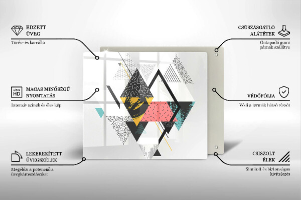 Sklenená doska na krájanie Abstraktné trojuholníky