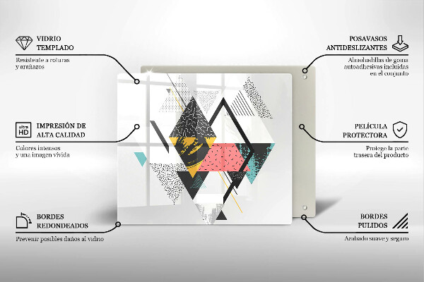 Sklenená doska na krájanie Abstraktné trojuholníky