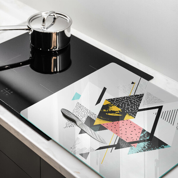 Sklenená doska na krájanie Abstraktné trojuholníky