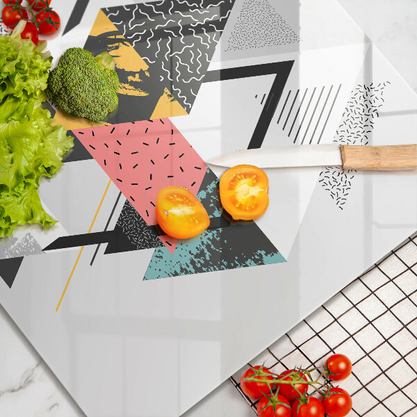 Sklenená doska na krájanie Abstraktné trojuholníky