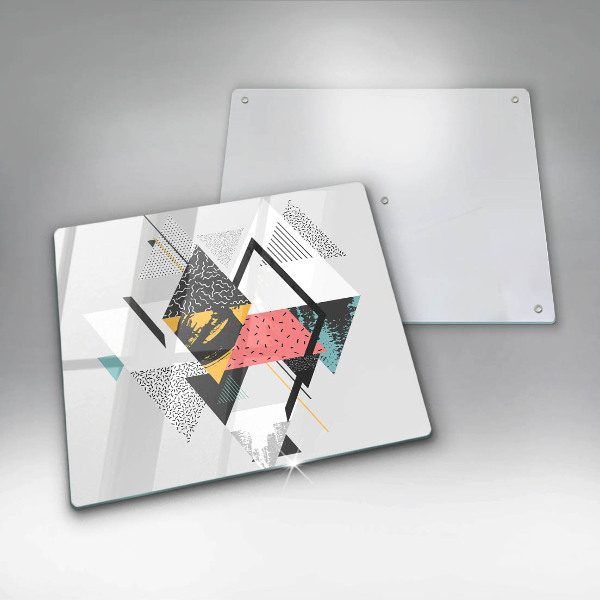 Sklenená doska na krájanie Abstraktné trojuholníky