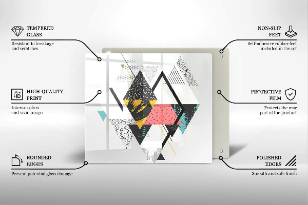 Sklenená doska na krájanie Abstraktné trojuholníky