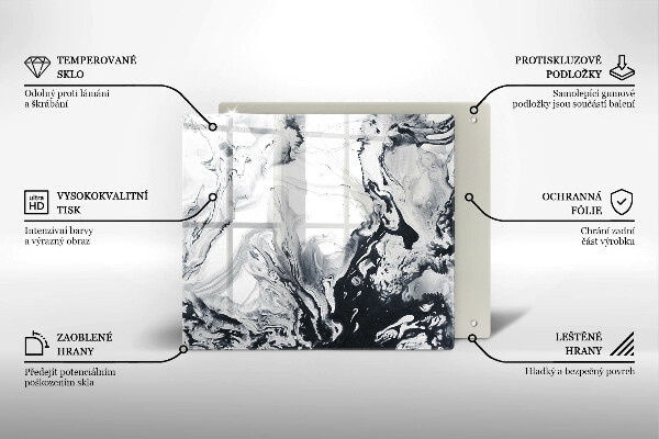 Sklenená doska na krájanie Atramentová abstrakcia