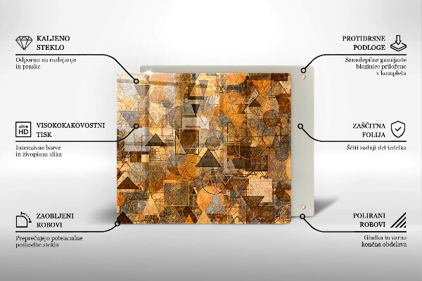 Sklenená doska na krájanie Bezšvový vzor geometrických útvarov