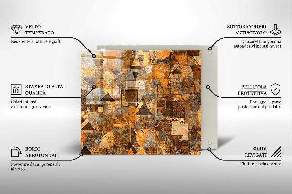 Sklenená doska na krájanie Bezšvový vzor geometrických útvarov