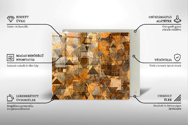 Sklenená doska na krájanie Bezšvový vzor geometrických útvarov