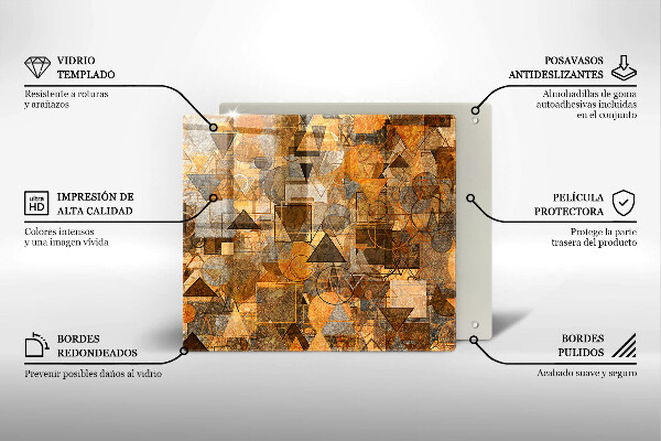 Sklenená doska na krájanie Bezšvový vzor geometrických útvarov
