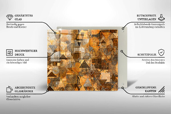 Sklenená doska na krájanie Bezšvový vzor geometrických útvarov