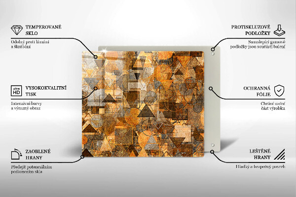 Sklenená doska na krájanie Bezšvový vzor geometrických útvarov