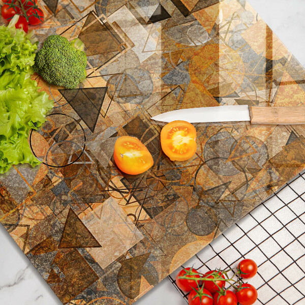Sklenená doska na krájanie Bezšvový vzor geometrických útvarov