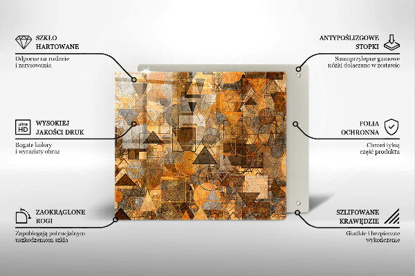 Sklenená doska na krájanie Bezšvový vzor geometrických útvarov