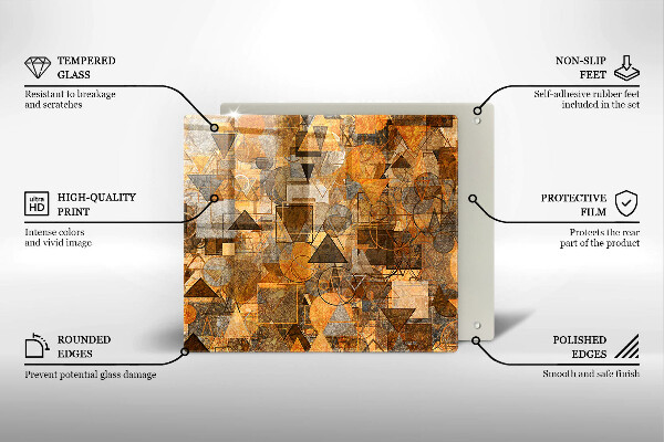 Sklenená doska na krájanie Bezšvový vzor geometrických útvarov