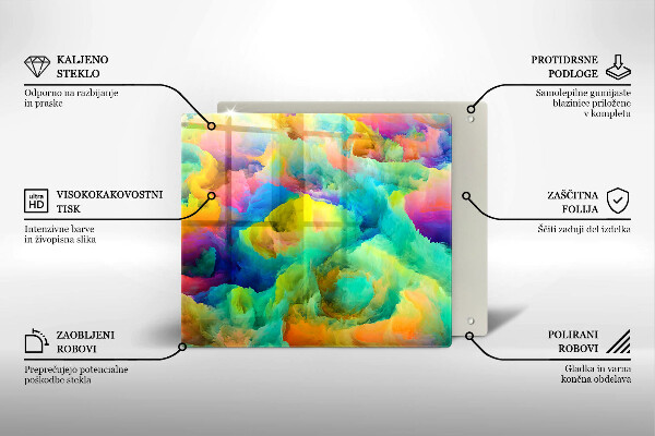 Sklenená doska na krájanie Farebná abstrakcia