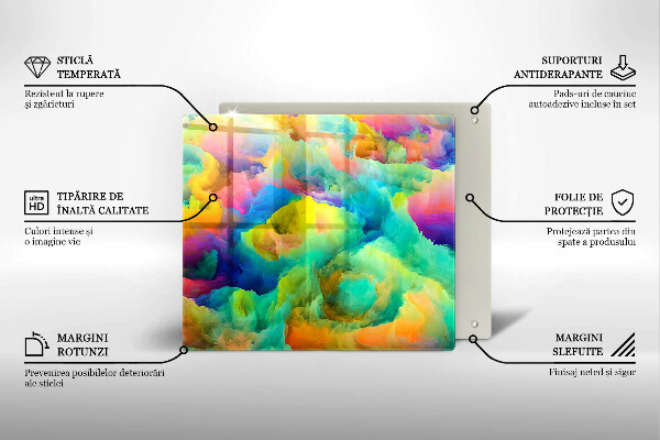 Sklenená doska na krájanie Farebná abstrakcia