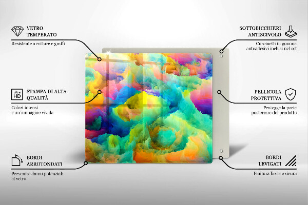 Sklenená doska na krájanie Farebná abstrakcia