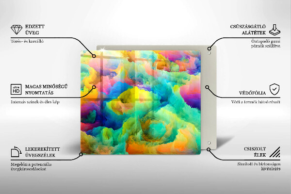 Sklenená doska na krájanie Farebná abstrakcia