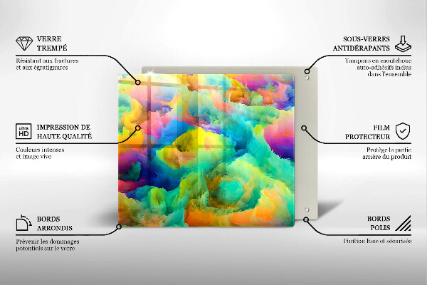 Sklenená doska na krájanie Farebná abstrakcia