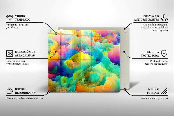 Sklenená doska na krájanie Farebná abstrakcia